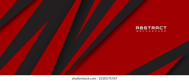 Capa de superposición de fondo abstracto rojo negro en espacio oscuro con decoración de efecto de forma recortada. Concepto moderno del estilo de la etiqueta del coche del elemento de Diseño gráfico para el Anuncio del Web, el volante, la tarjeta, o la cubierta del folleto