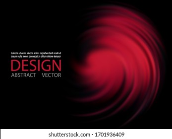 Black and red abstract background for poster, brochure, banner, web design. The red vortex.