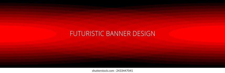 Banner abstracto negro y rojo con líneas onduladas y transición de degradado, forma dinámica fluida. Plantilla de fondo. Diseño de banner futurista	