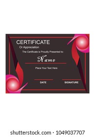 Black and Red Abstract Certificate