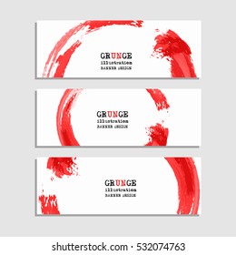 Black red abstract design. Ink paint on banner, Two color element isolated on white. Grunge banner paints. Simple composition. Liquid ink. Background for banner, card, poster, identity,web design