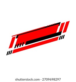 Black and red abstract dynamic strips sports graphic element.