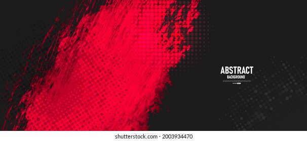 Black and red abstract grunge background with halftone style.
