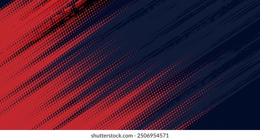 Black and red abstract grunge background with halftone style modern arts grunge sport design