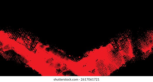 Black and red abstract grunge background with halftone style modern red. vector