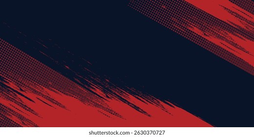 Fondo abstracto del grunge del negro y del rojo con el fondo abstracto del deporte de las artes modernas del estilo del medio tono