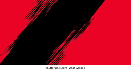 Black and red abstract grunge background with halftone style.
