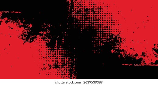 Black and red abstract grunge background with halftone style modern grunge arts