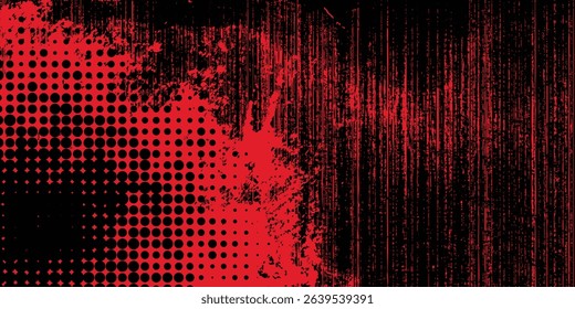 Black and red abstract grunge background with halftone style modern grunge arts