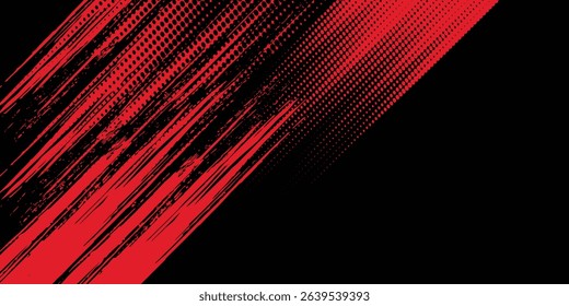 Black and red abstract grunge background with halftone style modern grunge arts