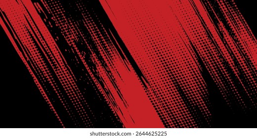 Schwarz-rot abstrakter farbiger Hintergrund mit Halbton-Stil moderne Künste Sport Hintergrund abstrakt. dynamischer Vektorgrau