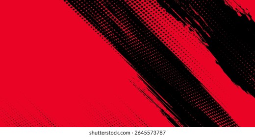 Fundo de grunge abstrato preto e vermelho com meio-tom style.eps 10