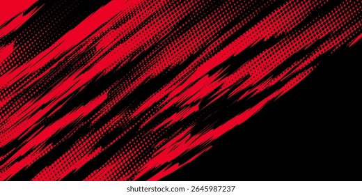 Fondo abstracto grunge negro y rojo con estilo semitono.