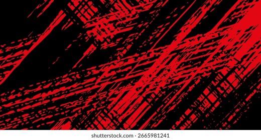 Fondo de grunge abstracto negro y rojo con Vector de ilustración moderno de estilo semitono. Eps.10