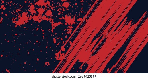 Fondo abstracto grunge negro y rojo con estilo de medio tono artes modernas grunge sport. ilustración de Vector