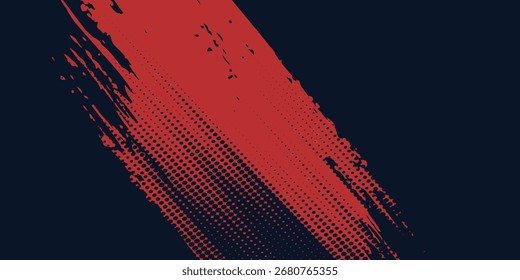 Fondo de grunge abstracto negro y rojo con diseño de fondo de Vector abstracto de fondo deportivo de artes modernas de estilo semitono