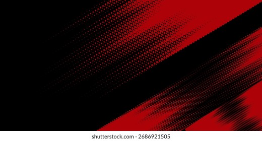 Fondo abstracto del grunge del negro y del rojo con el Vector moderno del fondo del deporte de las artes del estilo del halftone, eps 10.
