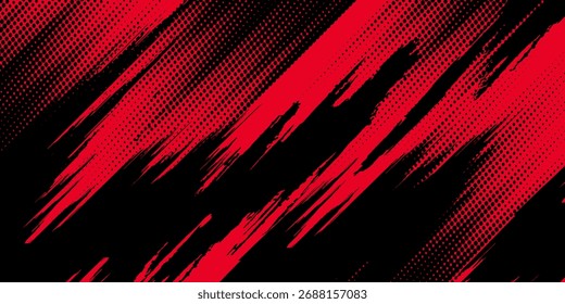 Fondo abstracto grunge negro y rojo con estilo semitono.