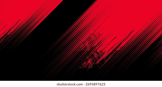 Fondo abstracto del grunge negro y rojo con el rojo moderno del estilo del medio tono