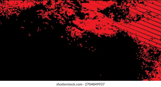Black and red abstract grunge background with halftone style.

