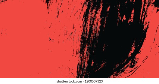 black and red abstract grunge brush vector texture background