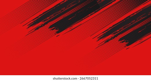 Textura abstracta negra y roja del grunge con el fondo del semitono abstracto