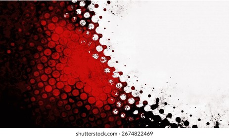 Negro y Rojo Abstractas Halftone, Gritty, Grunge Fondo con espacio de copia. Deportes o contexto dinámico	