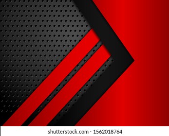 Black and red abstract metal background. vector editable design