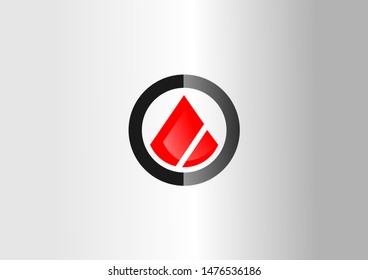 Black and red Abstract Round logo illutration