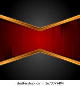 Black and red abstract technology cybersecurity background. Binary code system vector design