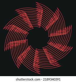 black and red abstract twirl background. vector illustration