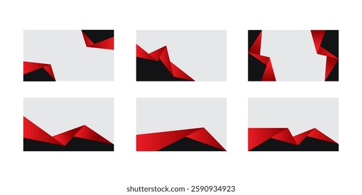 black and red abstract waves background, header and footer waves design
