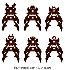 Black & Red Alien Monsters - vector set