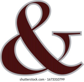 The Black And Red Ampersand. The Ampersand Mark Vector Illustration. The Ampersand Sign