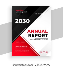 black and red annual report template a corporate document or catalog vector