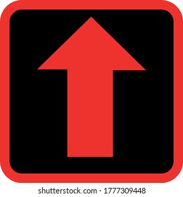 Black and red up arrow

