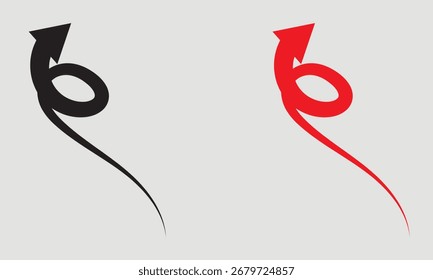 Black and red arrow icon.  Design for website, design, logo, app, UI., curved arrow sign. Vector illustration - Powered by Shutterstock - Get 15% off with code: PIKWIZARD15