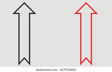 Black and red arrow icon.  Design for website, design, logo, app, UI., curved arrow sign. Vector illustration