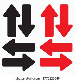 Black red arrow icon vector EPS- 10