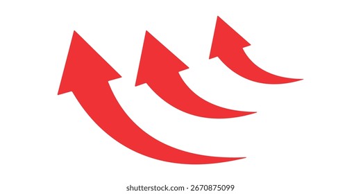 Black and red arrow set. Black and red curved arrow sign. Curved arrow icons. curved arrows set vector, eps 10
