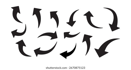 Black and red arrow set. Black and red curved arrow sign. Curved arrow icons. curved arrows set vector, eps 10