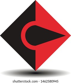 black and red arrows inscribed in a square connected, can be used as a logo