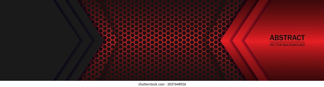 Black and red arrows on the dark red carbon fiber grid. Black carbon fiber hexagon texture.