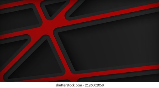 black and red background with crossing line, solid line background concept. 