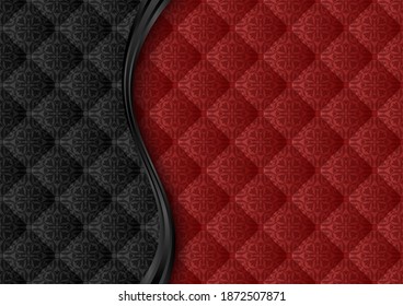 black and red background with decorative pattern
