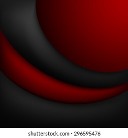 Black and red background  with dimension overlap layer on space background for text and message design.