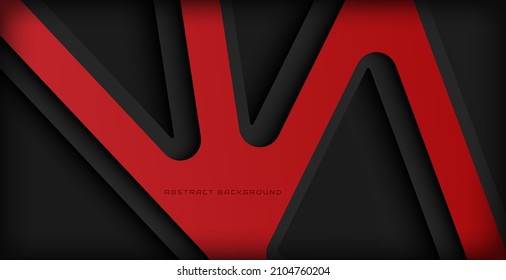 black and red background with dimension shadow and texture, metal line background concept.