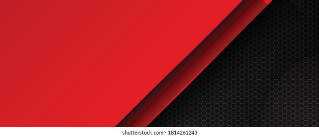 Black and red background overlap dimension grey vector illustration message board for text and message design modern website