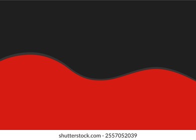 black and red background with waves in the middle
