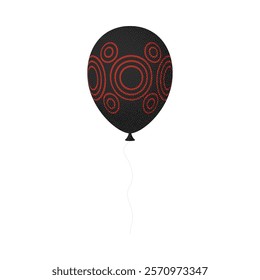 Black red balloon retro grain. Cartoon Flat Style vector illustration Isolated on White background.